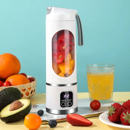Portable 10-Blade Juicer Blender (450ml, USB Rechargeable)