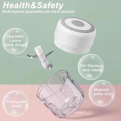 Mini Electric Garlic Chopper (250ml USB Rechargeable)