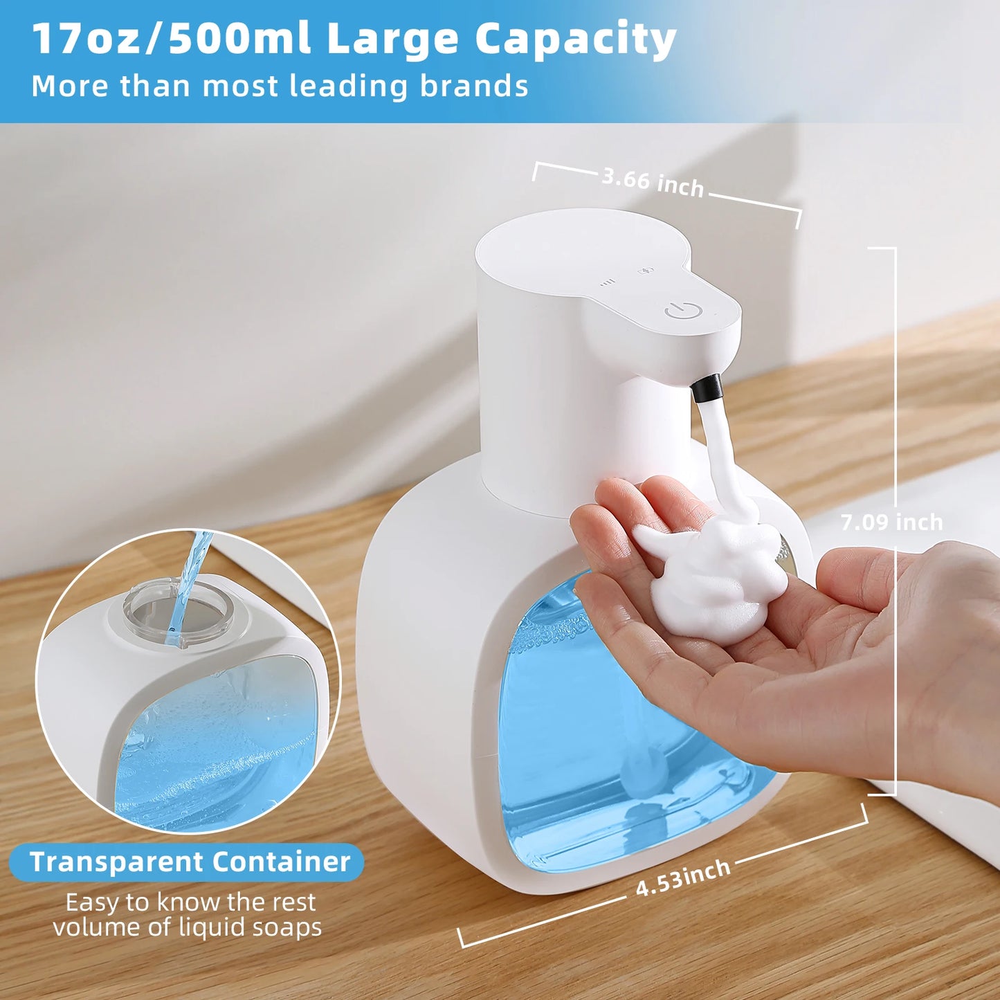 Automatic Foam Soap Dispenser (Wall Mounted, 500ml)