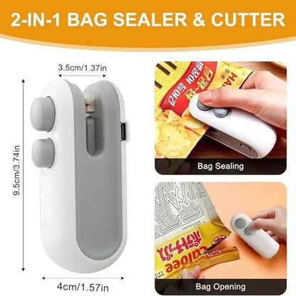 Mini Rechargeable Heat Bag Sealer (2-in-1 Clip & Cutter)