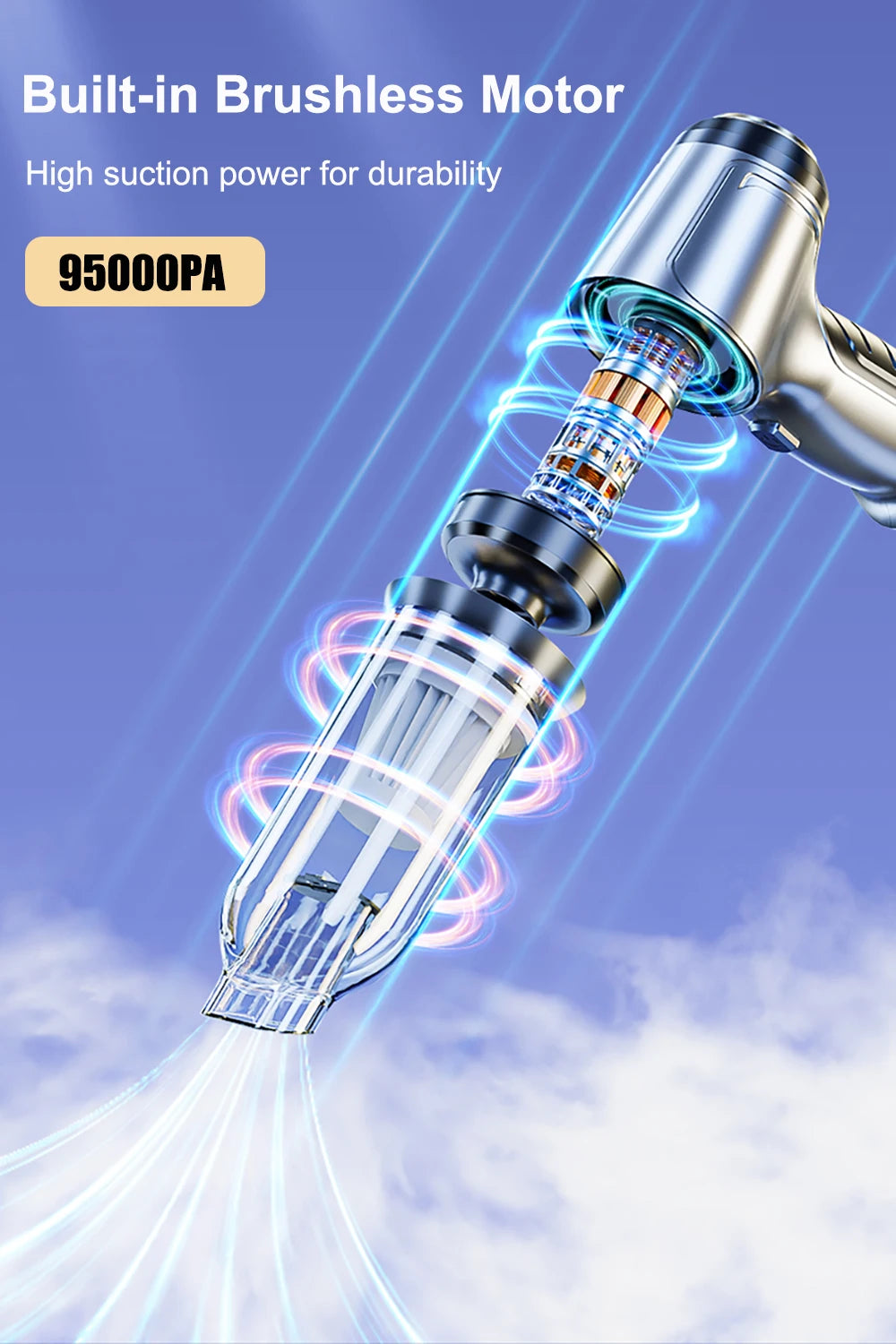 Portable Wireless Car Vacuum Cleaner with Strong Suction