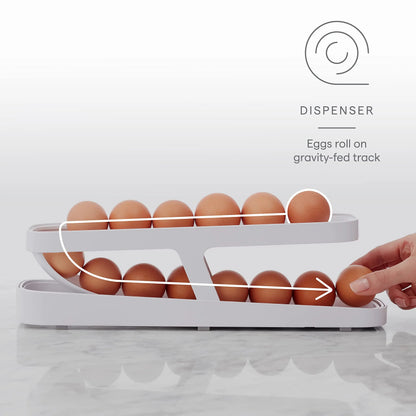 Automatic Rolling Egg Holder for Refrigerator Storage