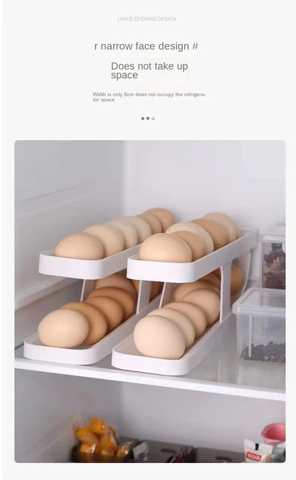 Automatic Rolling Egg Holder for Refrigerator Storage