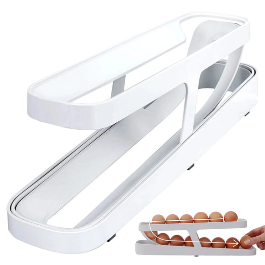 Automatic Rolling Egg Holder for Refrigerator Storage