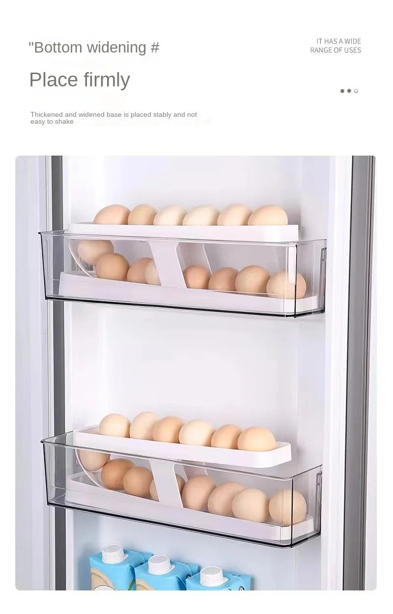 Automatic Rolling Egg Holder for Refrigerator Storage
