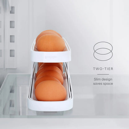Automatic Rolling Egg Holder for Refrigerator Storage