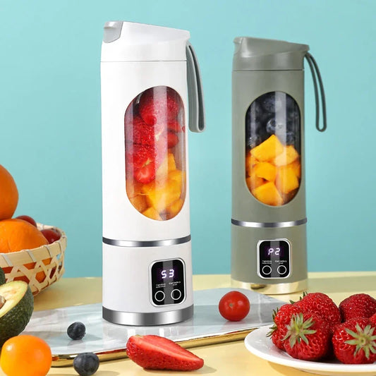 Portable 10-Blade Juicer Blender (450ml, USB Rechargeable)