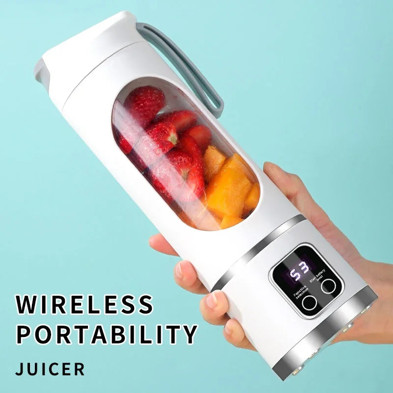 Portable 10-Blade Juicer Blender (450ml, USB Rechargeable)
