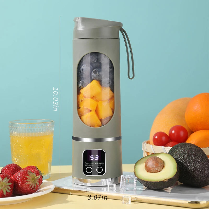 Portable 10-Blade Juicer Blender (450ml, USB Rechargeable)