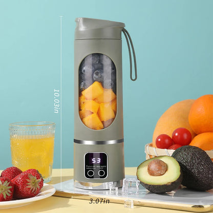 Portable 10-Blade Juicer Blender (450ml, USB Rechargeable)