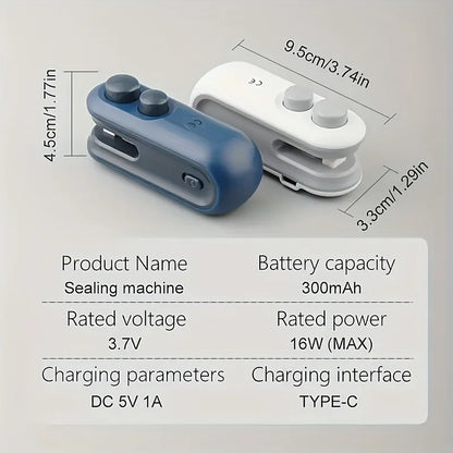 Mini Rechargeable Heat Bag Sealer (2-in-1 Clip & Cutter)