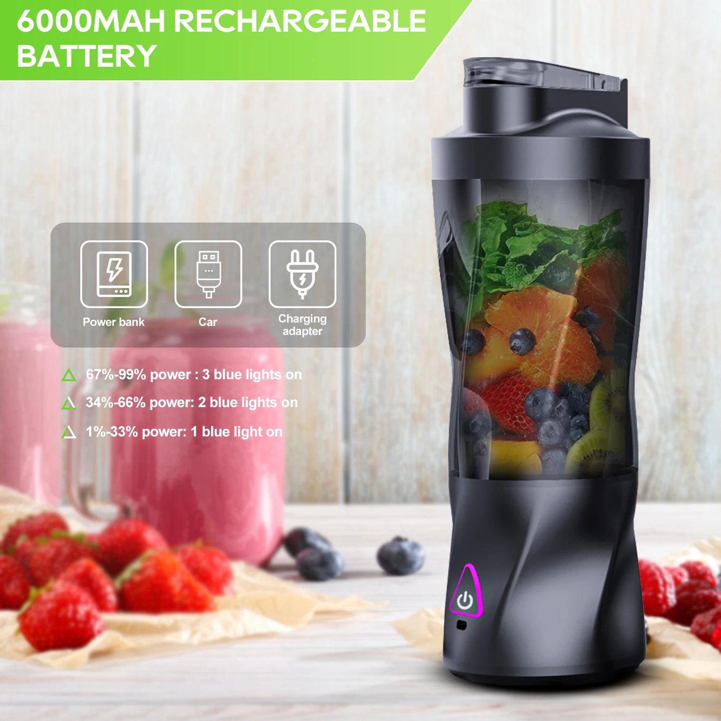 Portable Electric Juicer & Blender Cup (USB Rechargeable)