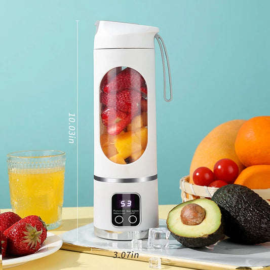 Portable 10-Blade Juicer Blender (450ml, USB Rechargeable)