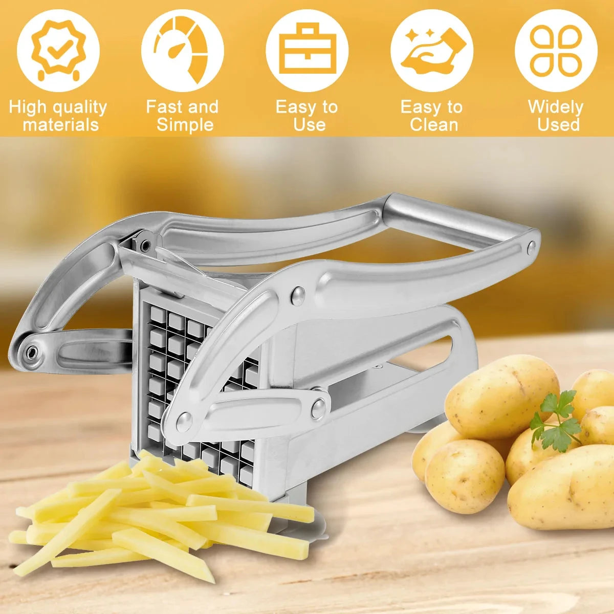 Stainless Steel Manual Potato Cutter (French Fries & Chips Slicer)