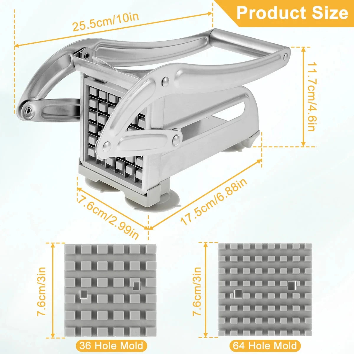 Stainless Steel Manual Potato Cutter (French Fries & Chips Slicer)