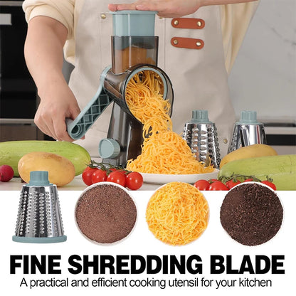 3-in-1 Rotary Cheese Grater & Vegetable Slicer (Manual)
