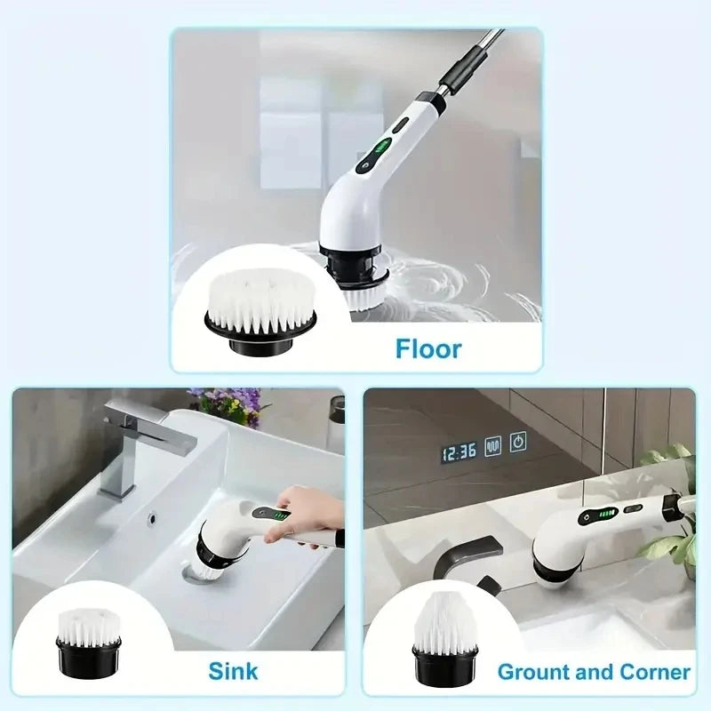 Electric Cleaning Brush Set (Wireless Rotating Scrubber)