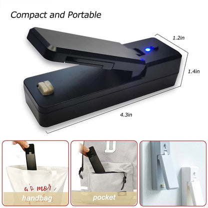 2-in-1 Mini Bag Sealer & Cutter (Rechargeable Portable)