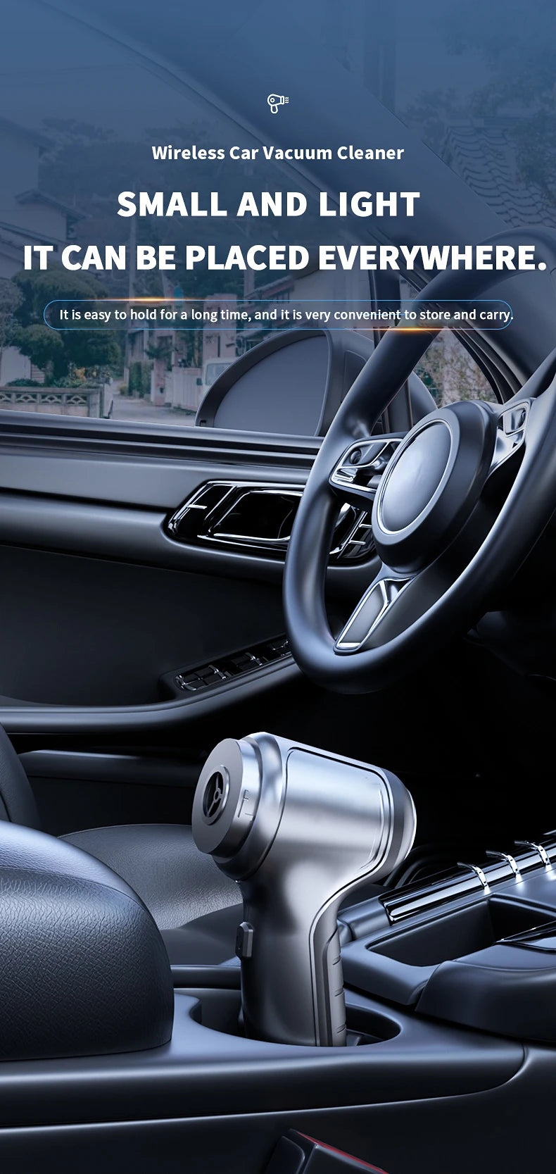 Wireless Car Vacuum Cleaner with Strong Suction (Handheld Mini)